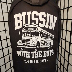 Bussin With The Boys Black Graphic Hoodie